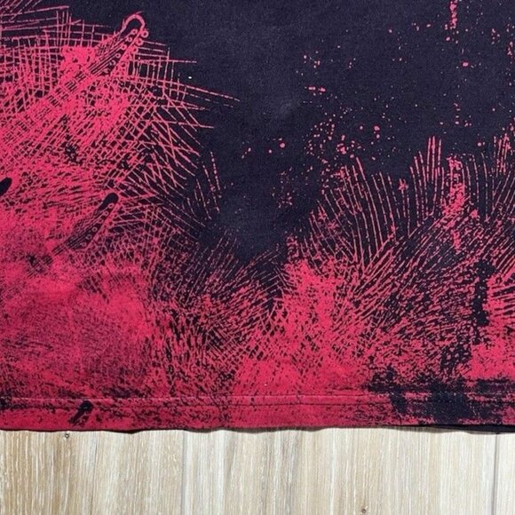 Vintage Grey Star Black/Red Guitar Print Shirt - Men Small - Picture 12 of 16